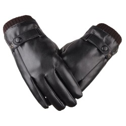GuantesElegant leather men's gloves - touch screen function - windproof