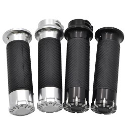 Hand Grips & EndChrome motorcycle handlebar grips - 25mm - for Harley Sportster / Touring / Dyna