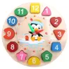 De maderaEducational toy - wooden digital clock - with geometric blocks