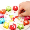 De maderaEducational toy - wooden digital clock - with geometric blocks