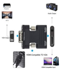 CablesHDMI-compatible to VGA adapter - audio cable - 3.5mm - 1080P