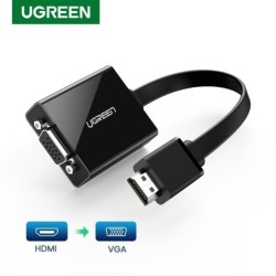 UGREEN - active HDMI to VGA adapter - with 3.5mm audio jack - 1080PCables