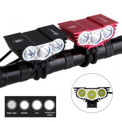 Luces8000 lúmenes T6 LED - lámpara de luz delantera de bicicleta - antorcha de 4 modos - paquete de batería y cargador