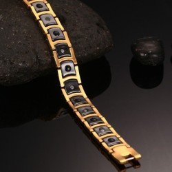Energy bracelet - magnetic - black ceramic - gold - silverBracelets