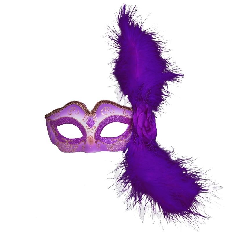 Venetian eye mask - with feathers / glitter - for Halloween / masqueradesMasks