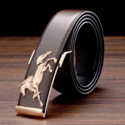 CinturónFashionable leather belt - metal buckle with horse
