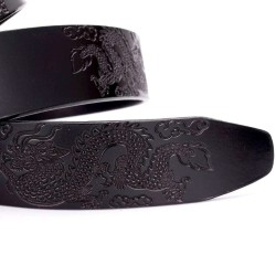 CinturónLuxurious leather belt - with automatic buckle - V letter / snake design