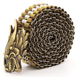 CinturónLuxurious gold belt - buckle with snake - copper / stainless steel