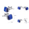 Elegant cufflinks - with square blue opal stoneCufflinks