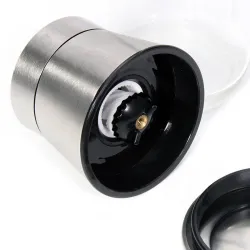 MolinosTransparent herbs / salt / pepper grinder - with adjustable coarseness - stainless steel - 2 pieces