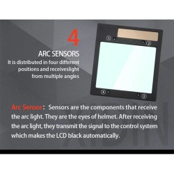 CascosMáscara de soldadura con oscurecimiento automático - MIG / MAG / TIG - True Color - pantalla grande - 4 sensores ARC