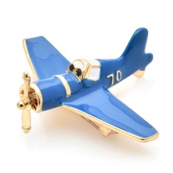 BrochesElegant brooch - with blue airplane
