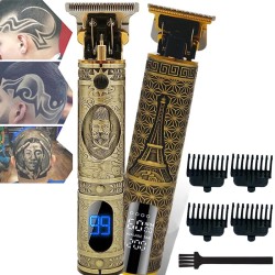 Professional electric hair clipper / trimmer - cordless - skull / Buddha / Phoenix - LCD
