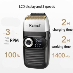 CortapelosKemei KM-2026 - electric shaver / beard trimmer - LCD - 3 speed - 0.0mm
