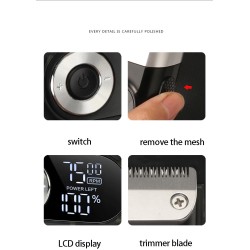 Kemei KM-2026 - electric shaver / beard trimmer - LCD - 3 speed - 0.0mm