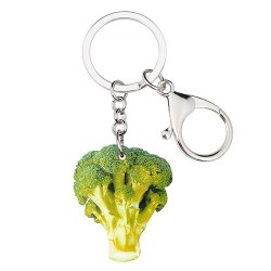 Metal keychain with acrylic broccoliKeyrings