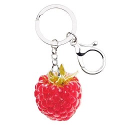 Metal keychain with acrylic raspberryKeyrings