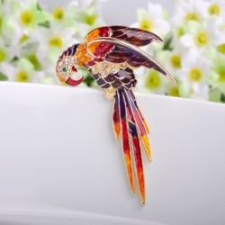 BrochesLuxurious crystal red parrot brooch