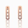 Fashionable rectangle stud earrings - with sliding crystalsEarrings