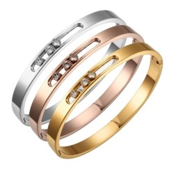 PulseraElegant bracelet for women - shining crystals - sliding clasp - gold / silver / rose in colour