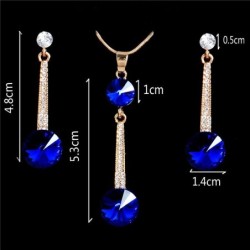 Conjuntos de joyasGold plated  necklace pendant  / earrings - set for women - gift