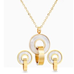 Conjuntos de joyasGold plated jewellery set - pendant necklace with earrings