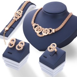 Conjuntos de joyasDelightful rose gold with crystal Jewellery set for women - wedding - engagement - party