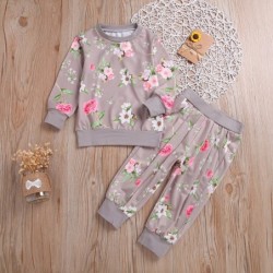 Classic set for kids - long sleeve jumper - pants - with floral printClothes
