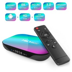 Android boxHK1 S905X3 4GB RAM 32GB ROM - 5G WIFI - Bluetooth - Android - 4K - 8K - Google Assistant - TV Box