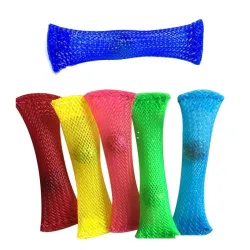 Hilandero inquietoSqueeze fidget toy - antiestrés - tubo de red con bola de mármol