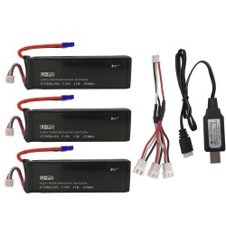 Hubsan H501S X4 battery - 7.4V 2700mAh 10C H501S-14 - 3 pieces - 1 cableBatteries