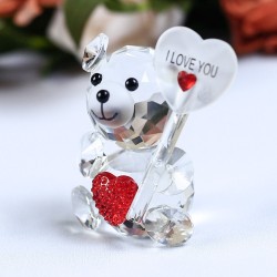 Crystal bear - with heart / bow / butterfly / I LOVE YOU - figurineWedding