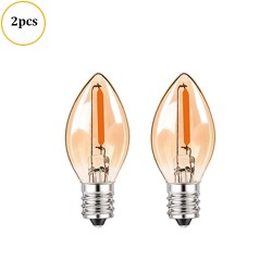 E14C7 - mini bombilla LED de luz nocturna - tipo vela - vidrio ámbar - E12 / E14 - 0.5W