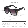 Gafas de solGafas de sol grandes de moda - con tinte - con adorno de metal dorado - unisex