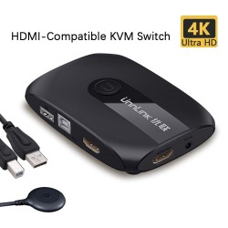 HDMI SwitchersConmutador KVM HDMI - con extensor - 4 USB 2.0 - 4K30Hz 1080P60Hz