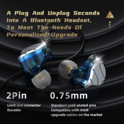 AuricularesQKZ ZXN - Auriculares de alta resolución - Auriculares intrauditivos con cable - Doble imán - 2 pines - 1DD