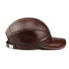 Fashionable vintage baseball cap - genuine leather - unisexHats & Caps