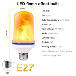 E27Bombilla LED parpadeante - efecto llama de vela - E14 / E27 / B22