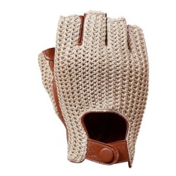 GuantesLujosos guantes de piel de oveja, de punto, con diseño de medio dedo.