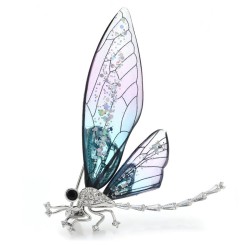 BrochesBroche elegante - con libélula transparente / cristales
