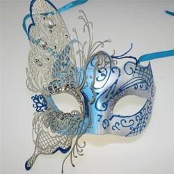 MáscaraAntifaz veneciano de metal - mariposa hueca - cristales - corte láser - mascaradas / carnavales