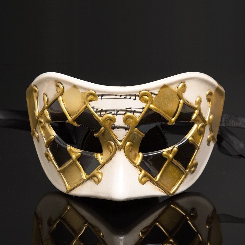 Venetian eye mask - colored lattice / music notes - masquerades / carnivalsMasks