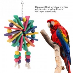 AvesJuguete colgante de madera para jaula de pájaros - Loros - de colores
