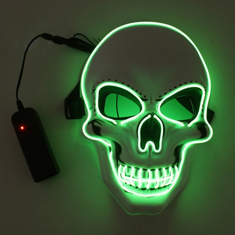 MáscaraMascarilla LED - calavera resplandeciente - Halloween - festivales
