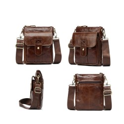 Fashionable shoulder bag - genuine leather - flap / haspsBags