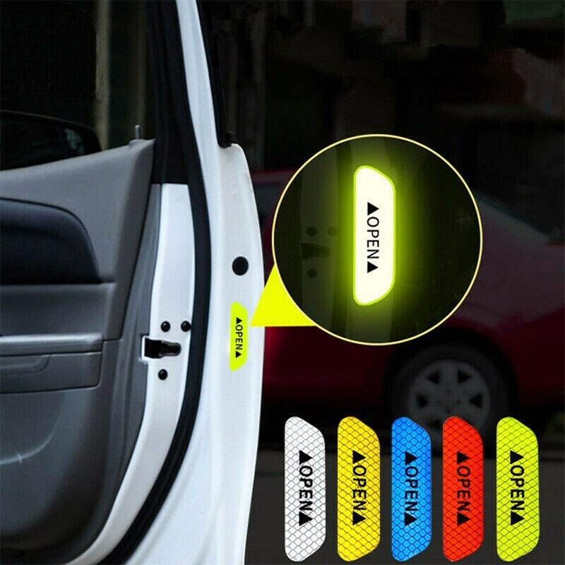 PegatinasAdhesivo reflectante para coche - puerta interior - seguridad/advertencia - autoadhesivo - resistente al agua - OPEN