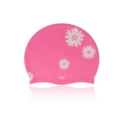 Silicone swimming cap - waterproof - ear / long hair protection - floral printSwimming