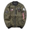 Bomber - pilot jacket - short windbreaker - double sided - with patches / zipper - slim typeJackets