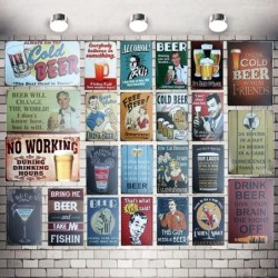 Plaques & SignsCartel vintage - cartel de pared de metal - cóctel - bebida - cerveza