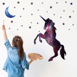 Pegatinas de paredVinilo decorativo de pared - caballo - unicornio - estrellas